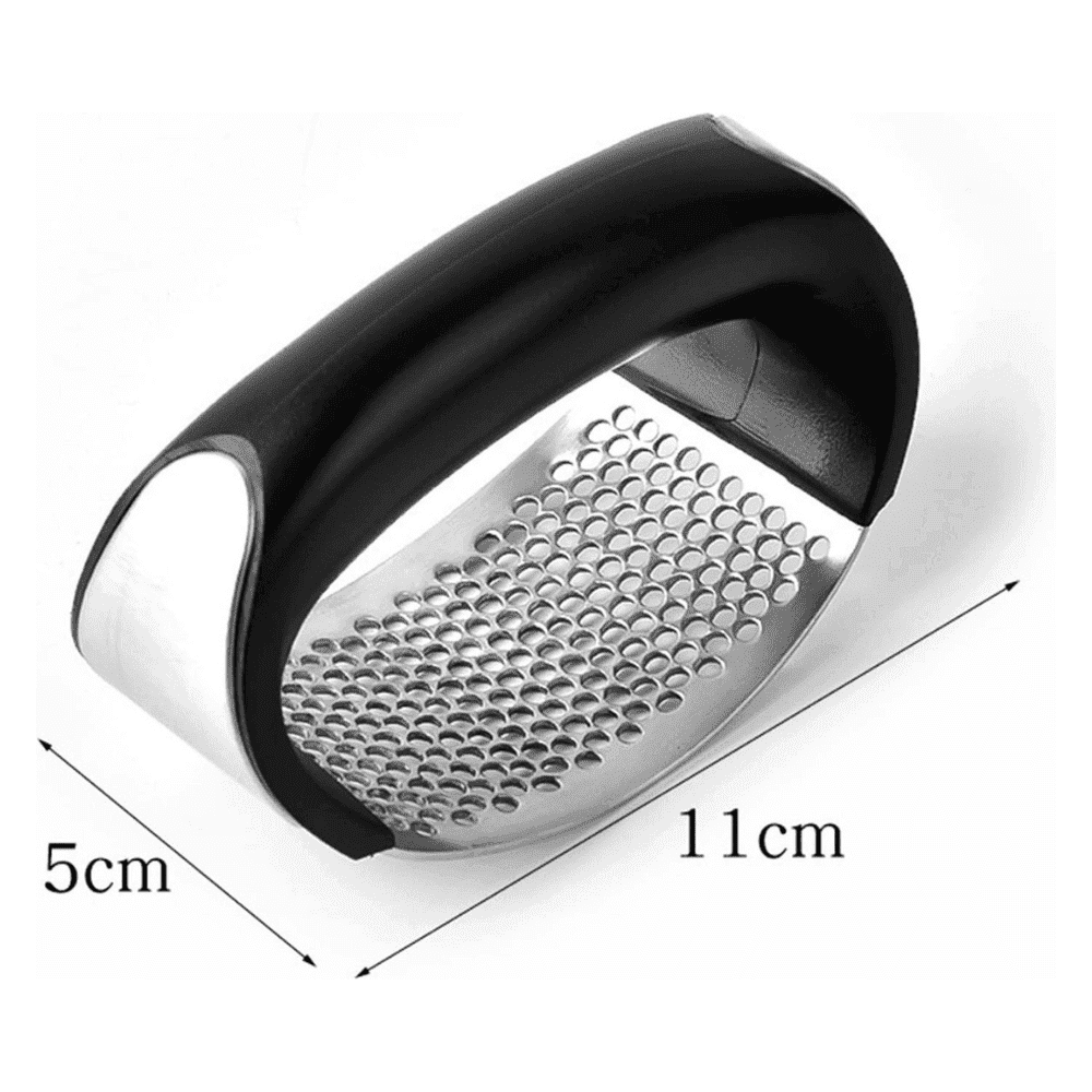 Presa pentru usturoi, zdrobitor manual curbat, Maner din plastic caucicat ABS, Anti-alunecare, Zdrobitorul oțel inoxidabil, Rezistent la Rugina, Negru - köken