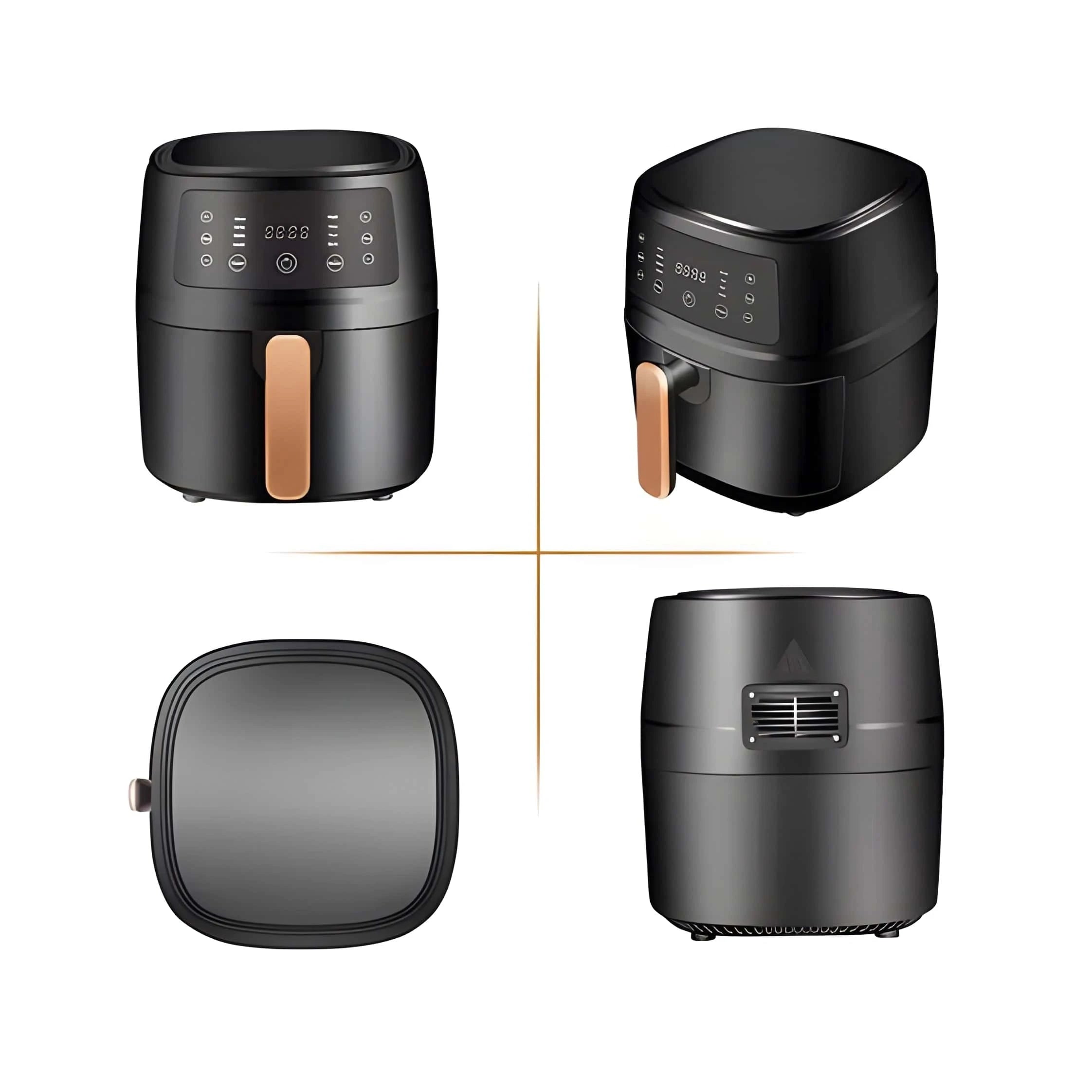 Koken Hot Air Fryer, Air Fryer Healthy Option-no oil, Power 2400W, 8 programs, 8L capacity, adjustable temperature, removable bowl, 32x25.5 cm, Black 