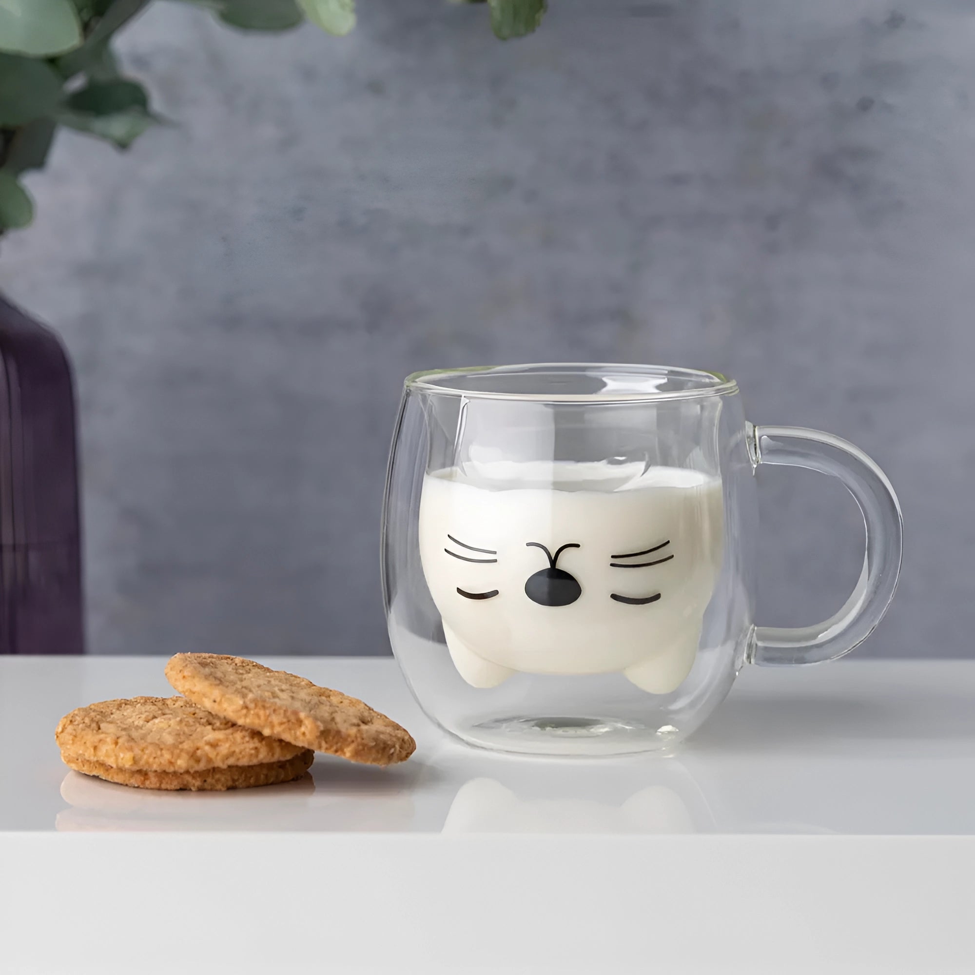 Cana cu dublu perete Koken, 250ml, termorezistenta, sticla borosilicata, transparenta, design modern