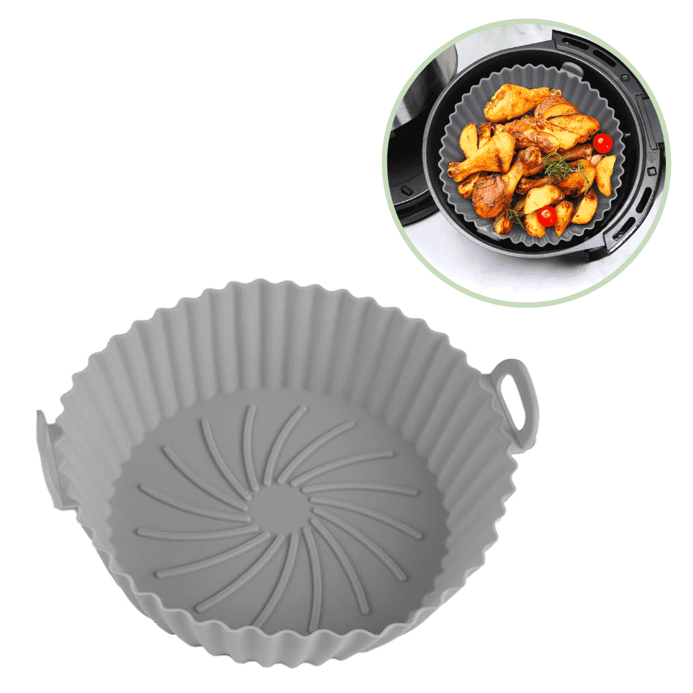 Tava de Copt din Silicon Koken.ro, Rezistenta la Temperaturi Inalte, Friteuza/Cuptor/Microunde, Reutilizabila, Gri - köken
