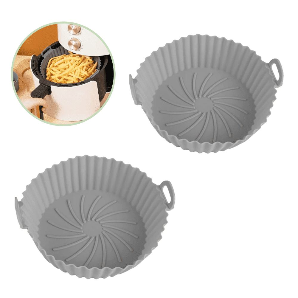 Tava de Copt din Silicon Koken.ro, Rezistenta la Temperaturi Inalte, Friteuza/Cuptor/Microunde, Reutilizabila, Gri - köken