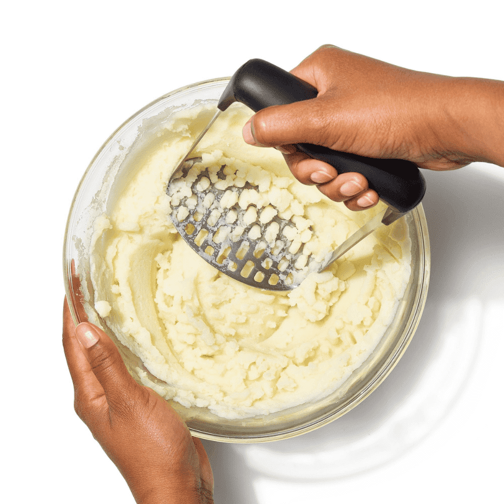 Zdrobitor de cartofi Koken.ro, Oțel inoxidabil/Plastic ABS, cu maner ergonomic anti-alunecare, 16,8x11,2x7,2cm, Negru/Argintiu - köken